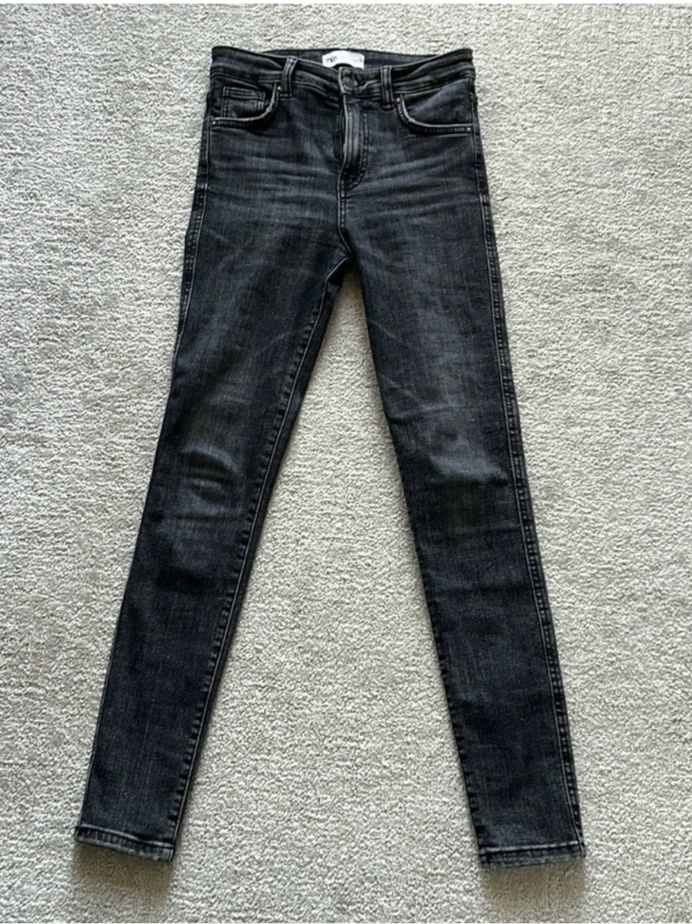 Zara Washed Black Slim Jeans